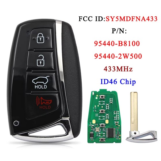 2013-2016 Hyundai Santa Fe / 4-Button Smart Key / PN: 95440-B8100 / SY5MDFNA433 (AFTERMARKET)